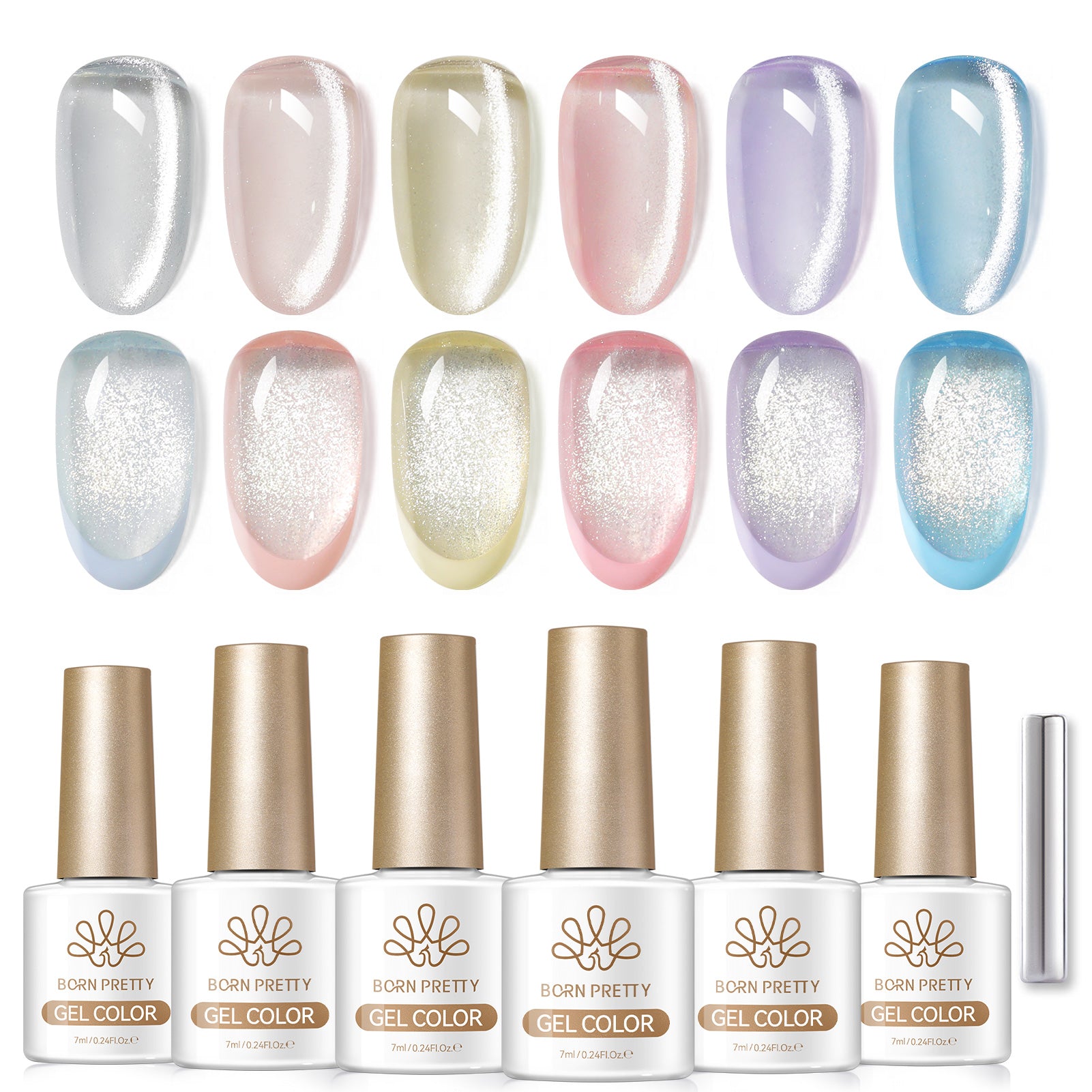 6 Colors Glass Cat Magnetic Gel M31 Spring Letter 7ml