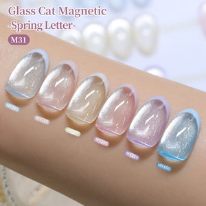 6 Colors Glass Cat Magnetic Gel M31 Spring Letter 7ml HEMA/TPO FREE Gel Nail Polish BORN PRETTY 