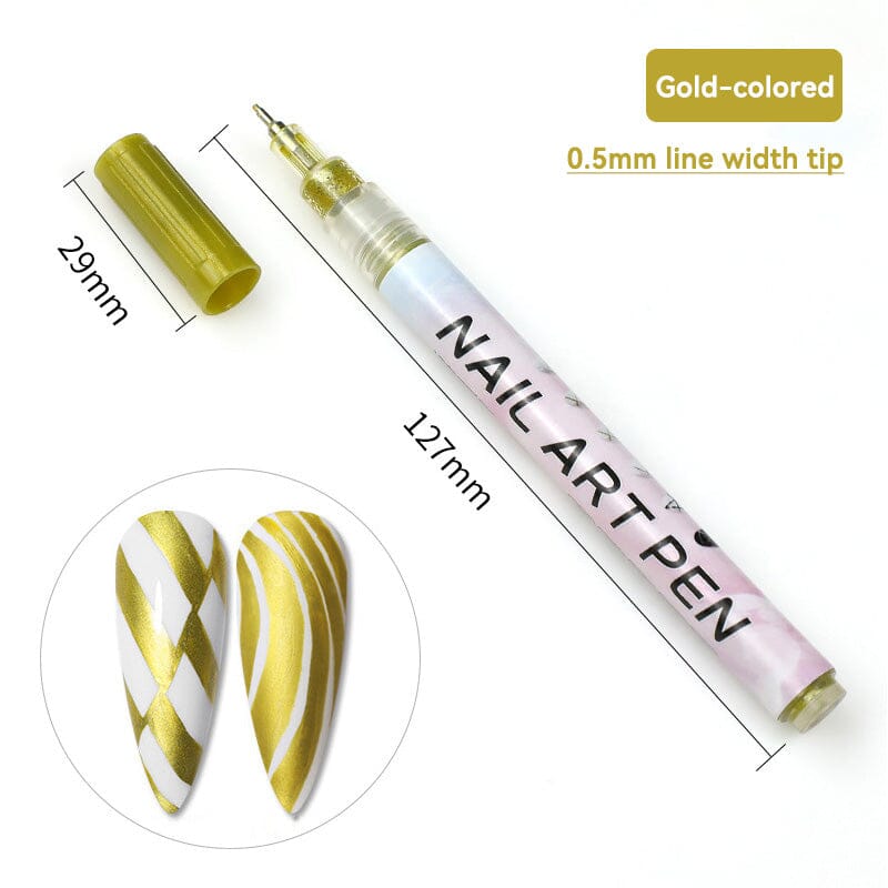 Nail Painting Pen #11 Gold-colored 0.5mm Head Clearance No Brand 