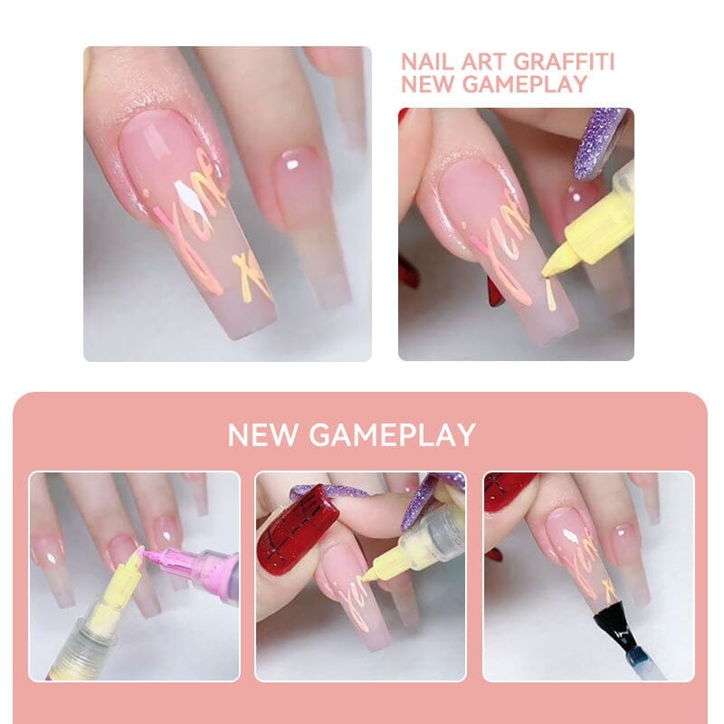 4 Colors Nail Painting Pen Set #02 0.5mm Head Clearance No Brand 