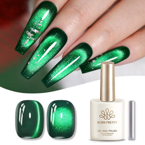 Glass Cat Magnetic Gel MY401 Emerald 15ml HEMA/TPO FREE Gel Nail Polish BORN PRETTY 