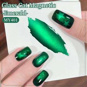 Glass Cat Magnetic Gel MY401 Emerald 10ml HEMA/TPO FREE Gel Nail Polish BORN PRETTY 