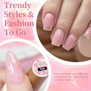 Sequins Jelly Gel TS29 Secret Kiss 15ml HEMA/TPO FREE Gel Nail Polish BORN PRETTY 