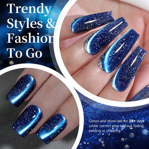 Glitter Cat Magnetic Gel MY414 Blue Diamond 15ml HEMA/TPO FREE Gel Nail Polish BORN PRETTY 