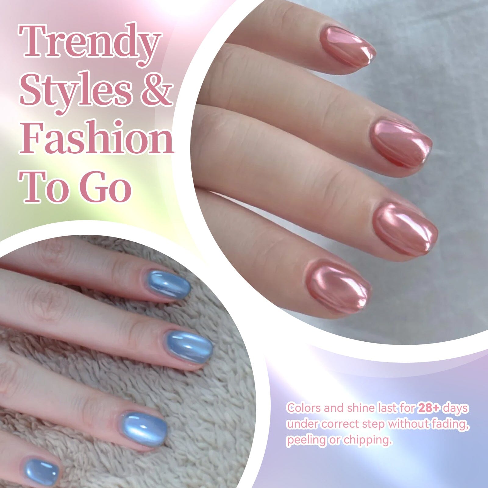 6 Colors Mirror Cat Magnetic Gel Set M40 Sky Mirror 7ml HEMA/TPO FREE Gel Nail Polish BORN PRETTY 