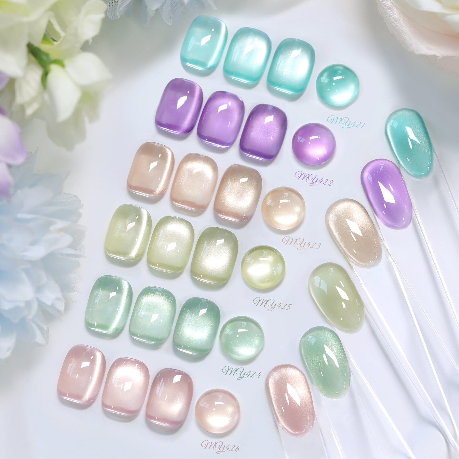 6 Colors Glass Cat Magnetic Gel M50 Spring Geometry 7ml HEMA/TPO FREE Gel Nail Polish BORN PRETTY 