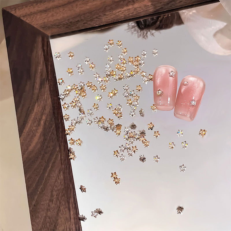 30 décorations d'ongles en zircon étincelantes en forme d'étoile