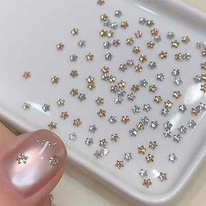 30 décorations d'ongles en zircon étincelantes en forme d'étoile