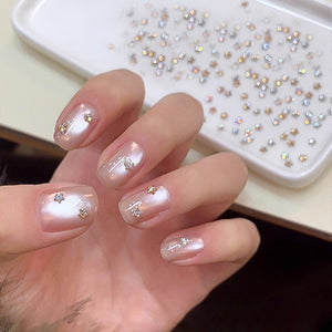 30 décorations d'ongles en zircon étincelantes en forme d'étoile