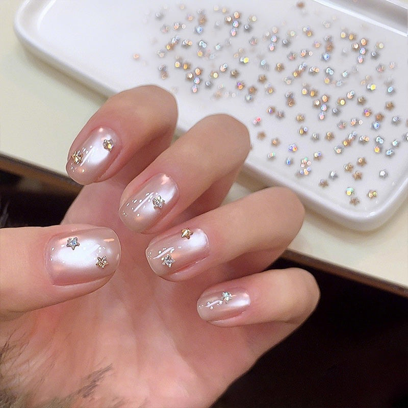 30 décorations d'ongles en zircon étincelantes en forme d'étoile