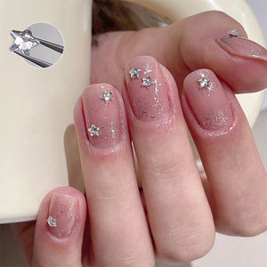 30 décorations d'ongles en zircon étincelantes en forme d'étoile