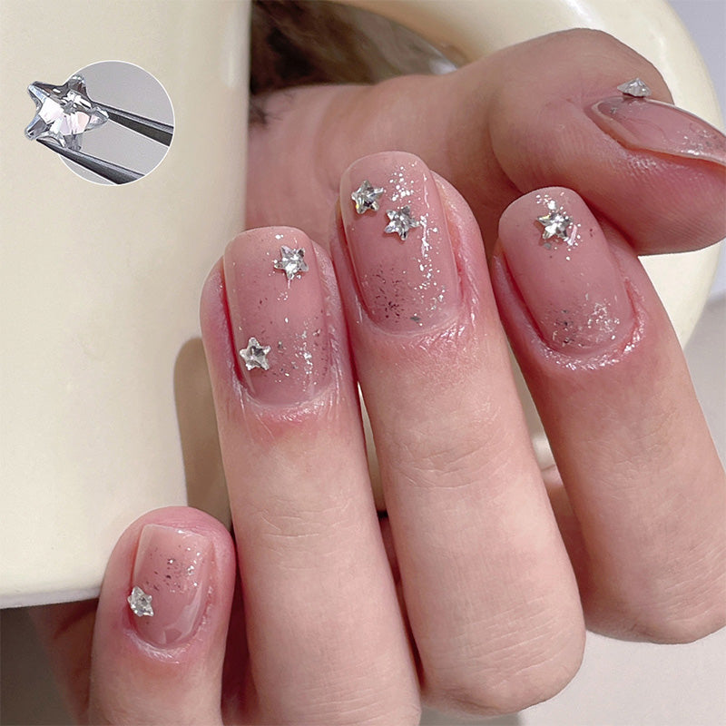 30 décorations d'ongles en zircon étincelantes en forme d'étoile