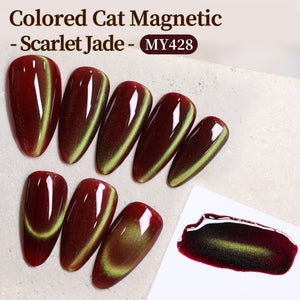 Colored Cat Magnetic Gel MY428 Scarlet Jade 15ml HEMA/TPO FREE Gel Nail Polish BORN PRETTY 