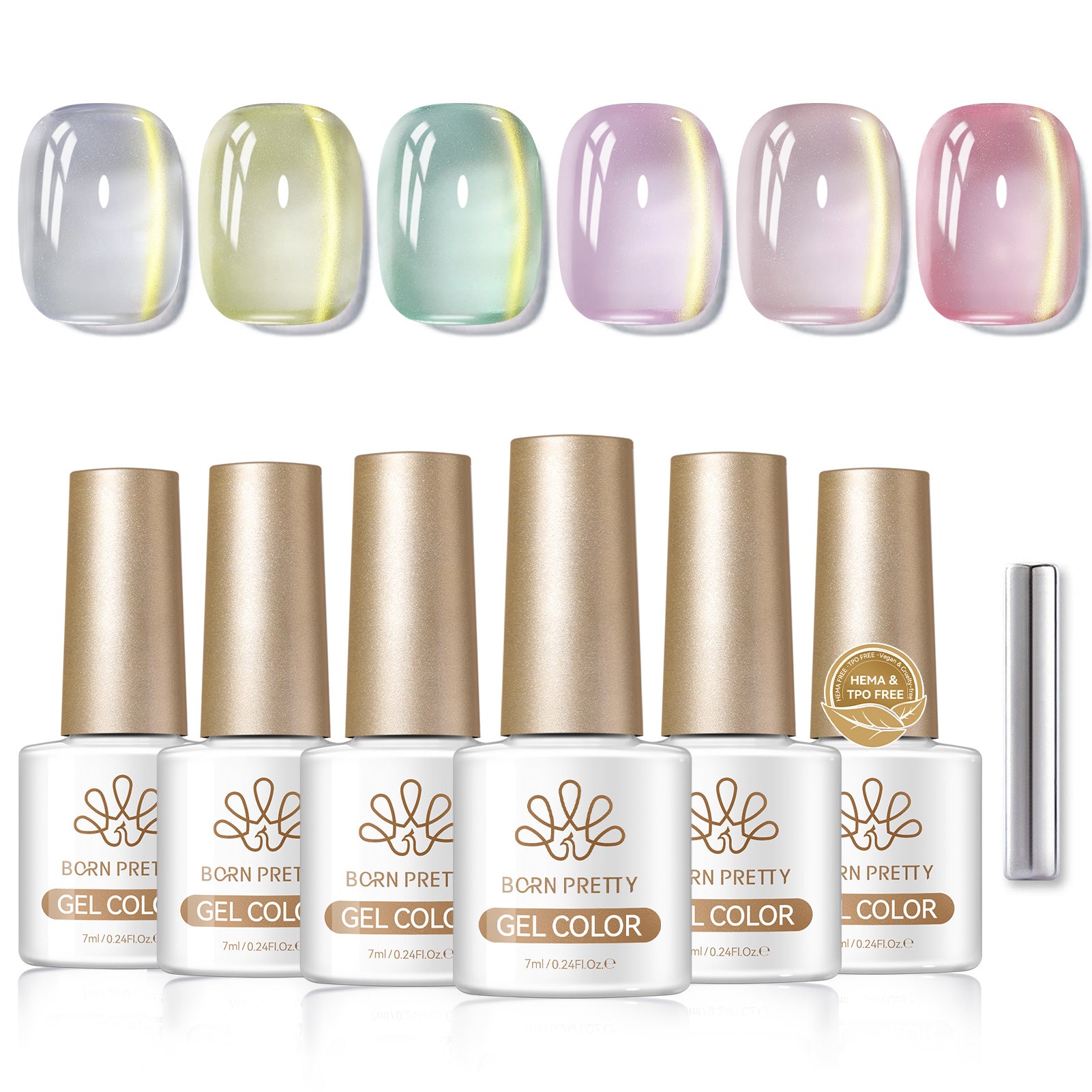 6 Colors Cat Magnetic Gel M54 Golden Chinchilla 7ml HEMA/TPO FREE