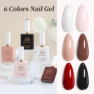 6 Colors Classic Collection Color Nail Gel 15ml HEMA/TPO FREE Gel Nail Polish BORN PRETTY 