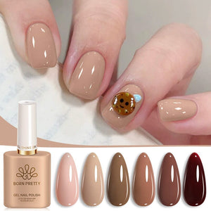 6 Colors Nude Collection Color Nail Gel 15ml HEMA/TPO FREE Gel Nail Polish BORN PRETTY 