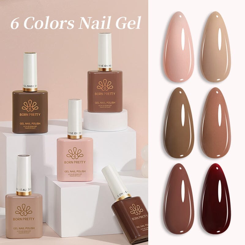 Nude Collection Color Nail Gel 15ml HEMA/TPO FREE Gel Nail Polish BORN PRETTY 