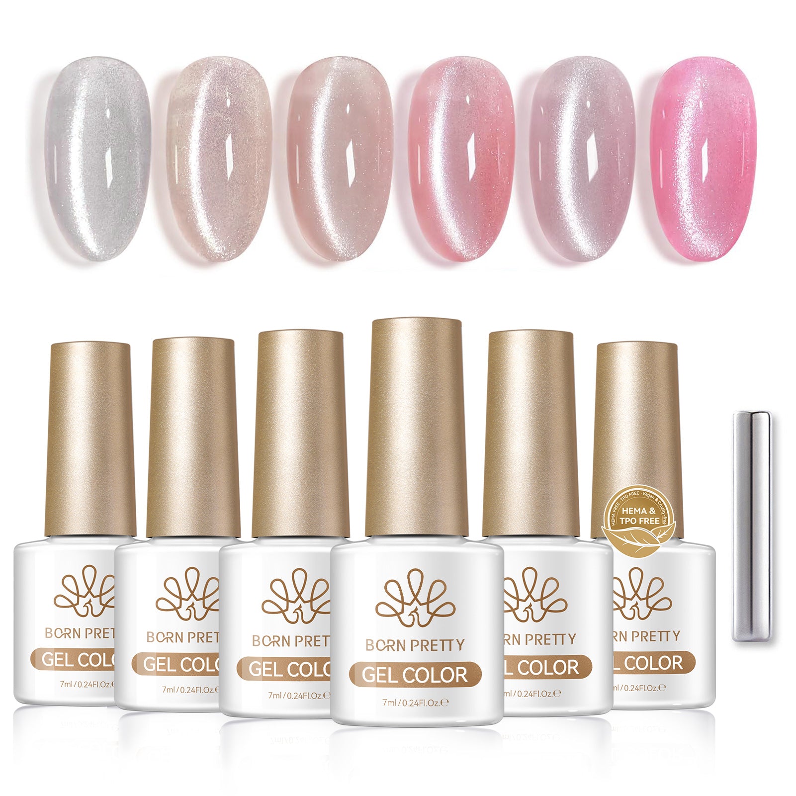 6 Colors Crystal Cat Magnetic Gel M60 Misty Dawn 7ml HEMA/TPO FREE