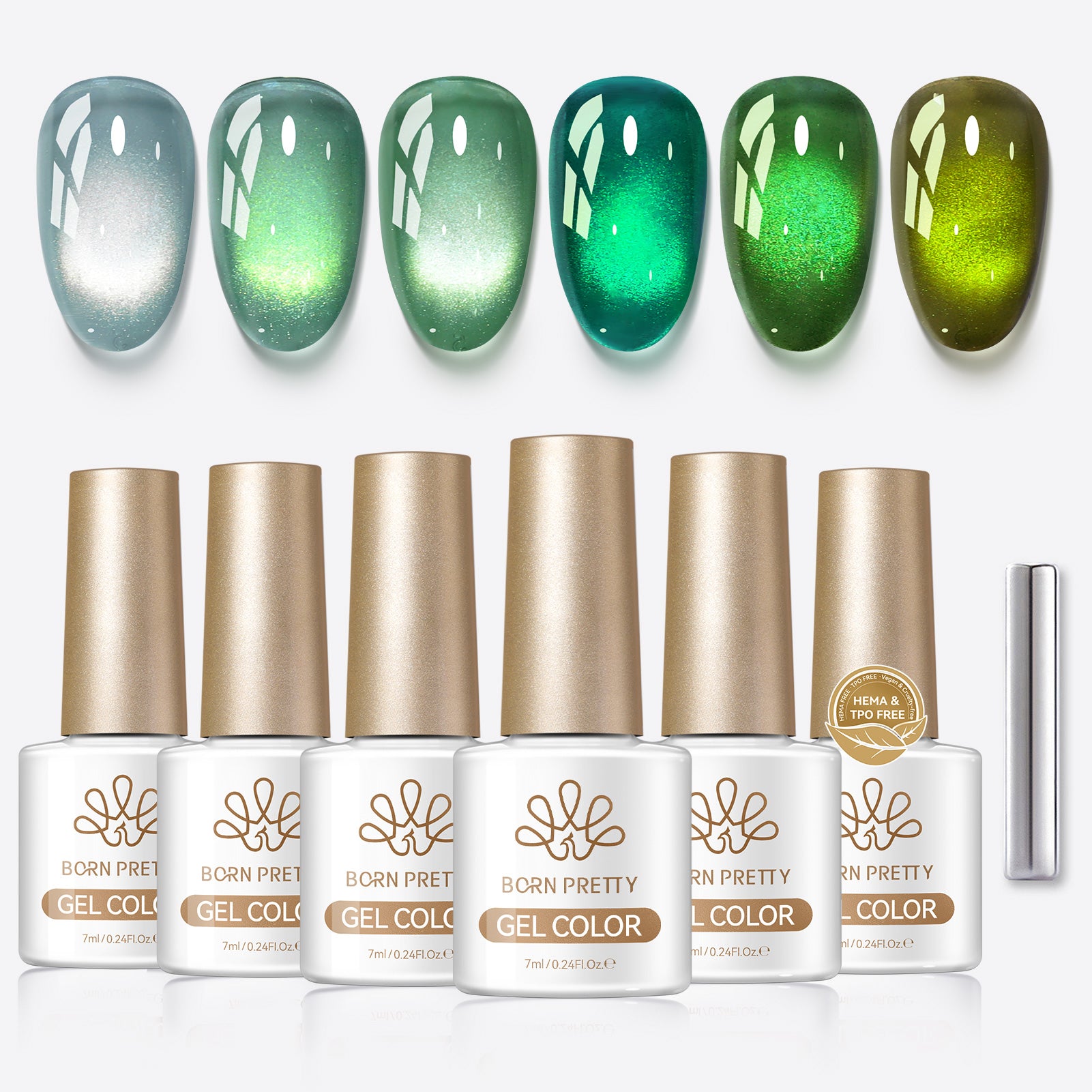 6 Colors Glass Cat Magnetic Gel M61 Midsummer Prelude 7ml HEMA/TPO FREE