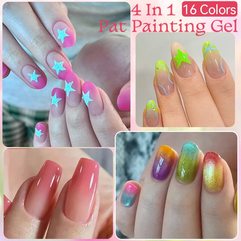 16 Colors 4 In 1 Pat Painting Gel Fairy Brier Gel Nail Polish UR SUGAR 