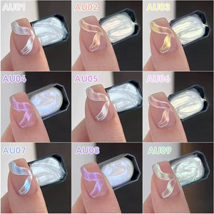 9 Colors 4 In 1 3D Pat Painting Gel Aurora Veil Gel Nail Polish UR SUGAR 