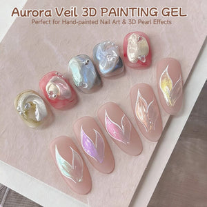 9 Colors 4 In 1 3D Pat Painting Gel Aurora Veil Gel Nail Polish UR SUGAR 
