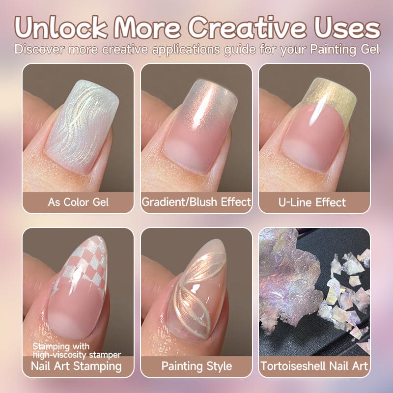 9 Colors 4 In 1 3D Pat Painting Gel Aurora Veil Gel Nail Polish UR SUGAR 