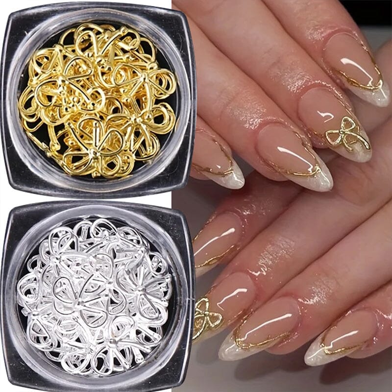 20pcs Bowknot Alloy Nail Decorations #03 Rose Gold Clearance No Brand 