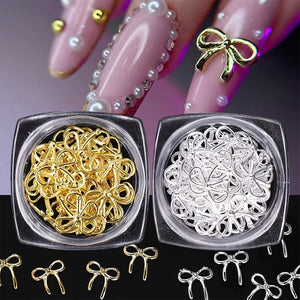 20pcs Bowknot Alloy Nail Decorations #03 Rose Gold Clearance No Brand 