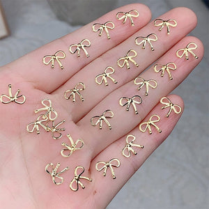 20pcs Bowknot Alloy Nail Decorations #03 Rose Gold Clearance No Brand 