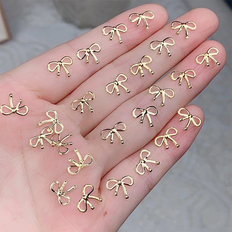 20pcs Bowknot Alloy Nail Decorations #03 Rose Gold Clearance No Brand 