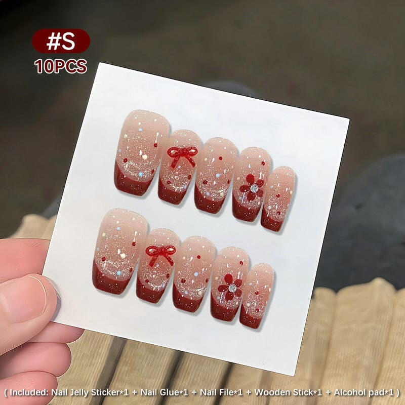 10pcs Press on Nails #10 SG802 Size S Clearance No Brand 