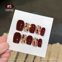 10pcs Press on Nails #02 BY2446 Size S Clearance No Brand 