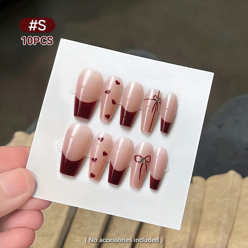 10pcs Press on Nails #09 SG-263 Size S Clearance No Brand 