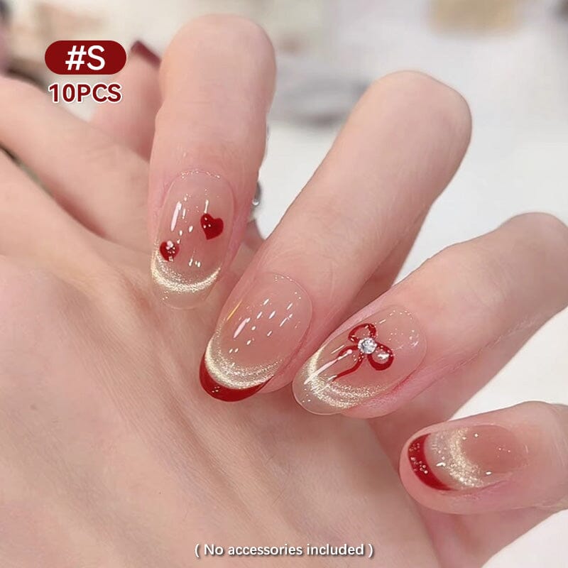 10pcs Press on Nails #14 S374 Size S Clearance No Brand 