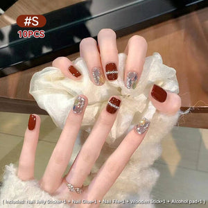 10pcs Press on Nails #05 SG807 Size S Clearance No Brand 