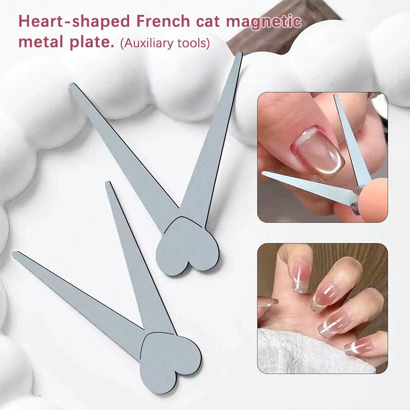 Metal Plate #02 Heart Shaped French Cat Magnetic Auxiliary Tool Clearance No Brand 