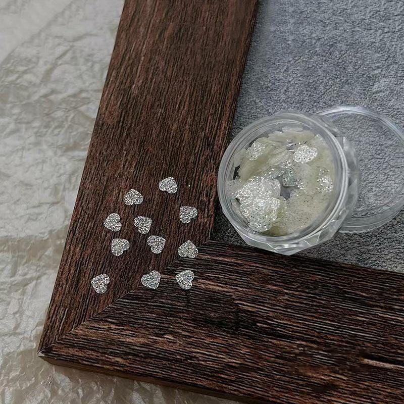 Heart Shape White Glitter Nail Sequins Nail Art No Brand 