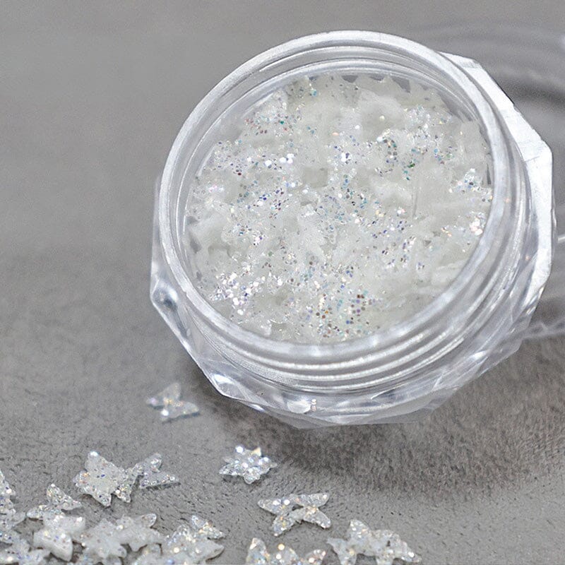 Five-Pointed Star Shape White Glitter Nail Sequins Nail Art No Brand 