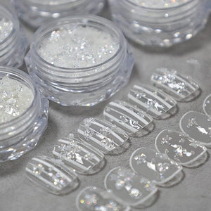 Star Shape White Glitter Nail Sequins Clearance No Brand 