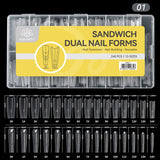 240pcs 15 Sizes Sandwich Dual Nail Forms Nail Tips BORN PRETTY Coffin 