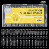 240pcs 15 Sizes Sandwich Dual Nail Forms Nail Tips BORN PRETTY Oval 