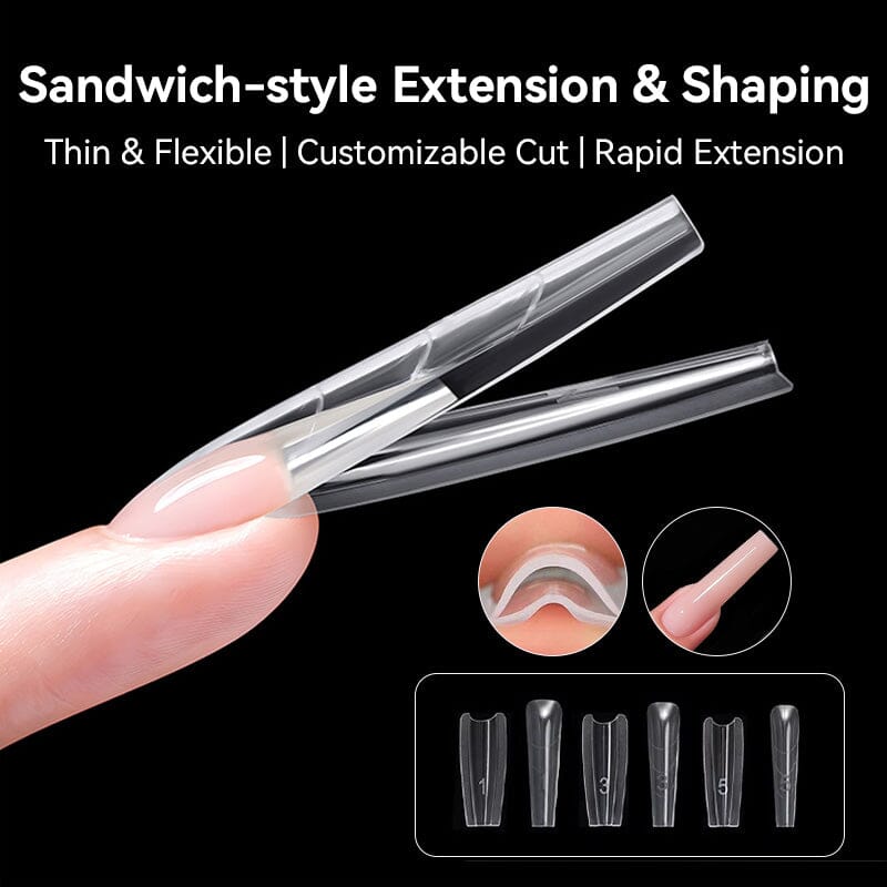 240pcs 15 Sizes Sandwich Dual Nail Forms Nail Tips BORN PRETTY 