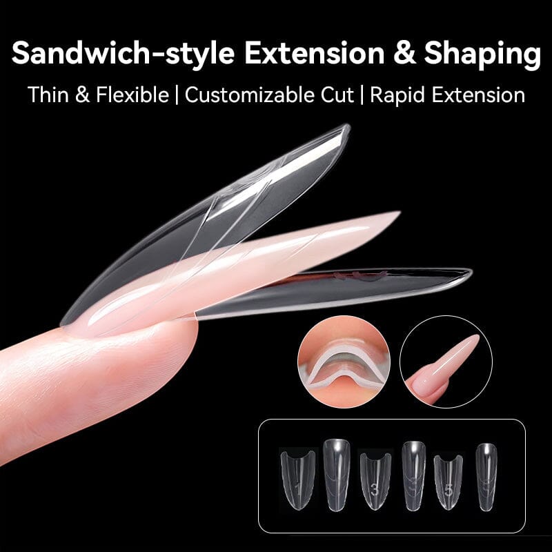 240pcs 15 Sizes Sandwich Dual Nail Forms Nail Tips BORN PRETTY 