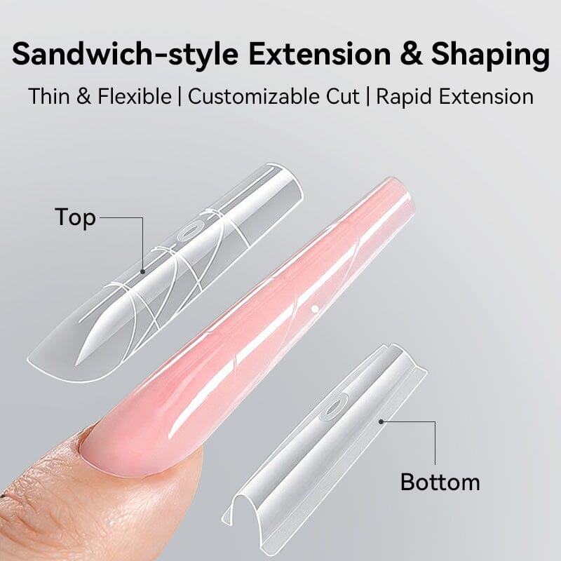 240pcs 15 Sizes Sandwich Dual Nail Forms Nail Tips BORN PRETTY 