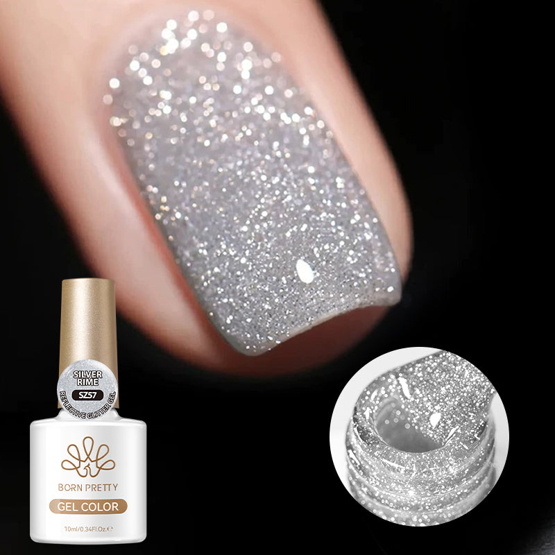Reflective Glitter Gel SZ57 Silver Rime 10ml