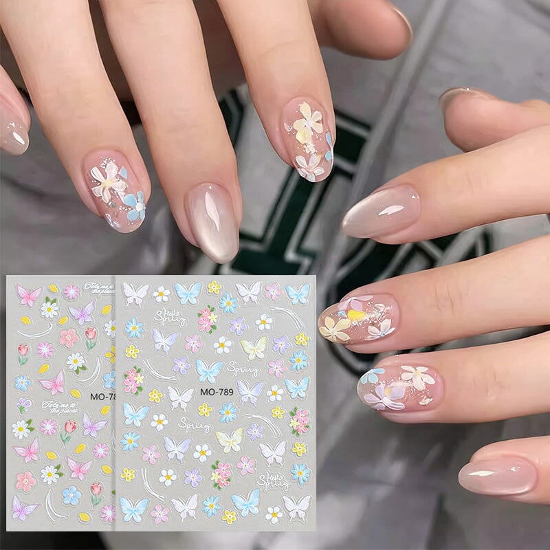 Spring Flowers Butterfly 3D Nail Sticker MO-789 Clearance No Brand 