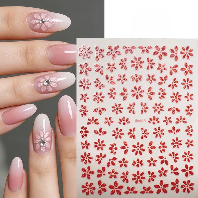 Pink Spring Flowers Sakura 3D Nail Sticker #03 Clearance No Brand 