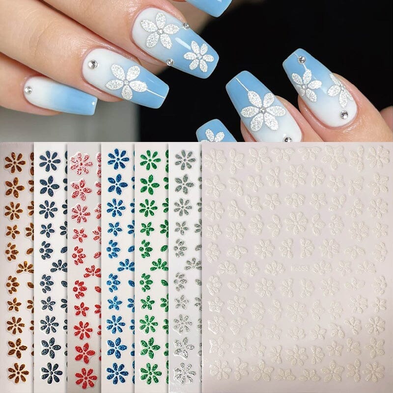 Purple Spring Flowers Sakura 3D Nail Sticker #10 Nail Art No Brand 