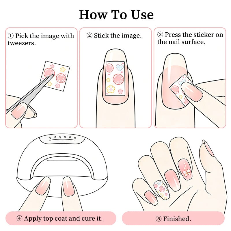 Purple Spring Flowers Sakura 3D Nail Sticker #10 Nail Art No Brand 